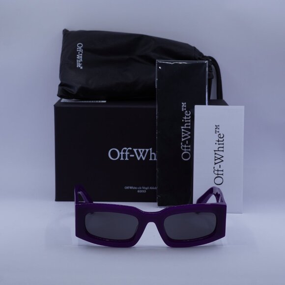 Off-White OERI141 CARY 3707 Rectangle Sunglasses – Purple/Grey - Picture 3 of 10